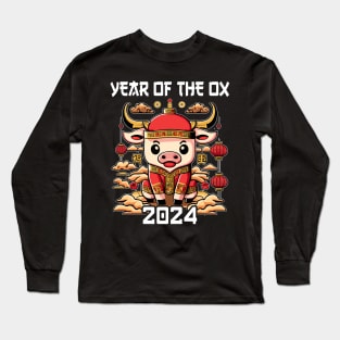 Chinese Zodiac New Year of the Ox 2024. Chinese new year | New year gift | Zodiac ox Long Sleeve T-Shirt